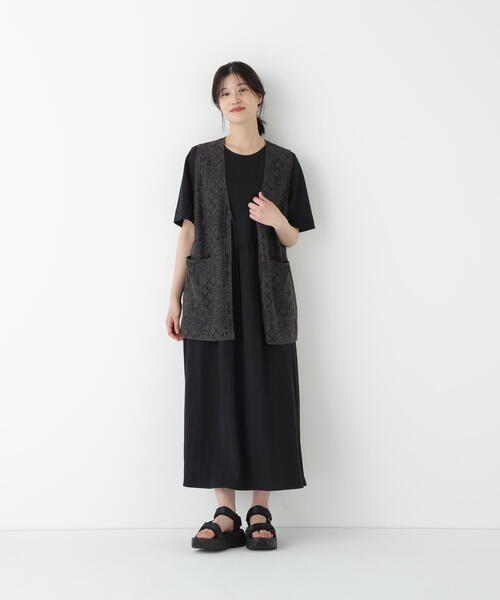 ワンピース ＲＮスムースギャザーＡラインワンピースの画像
