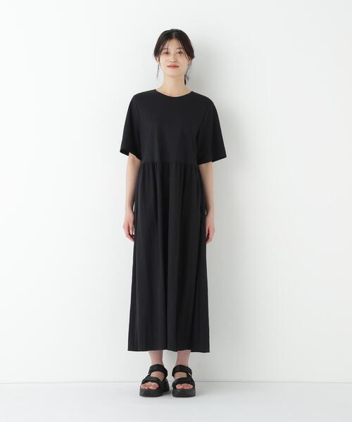 ワンピース ＲＮスムースギャザーＡラインワンピースの画像