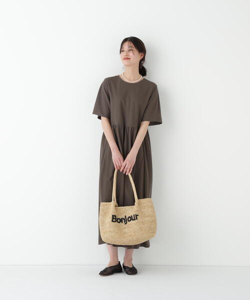 ワンピース ＲＮスムースギャザーＡラインワンピースの画像