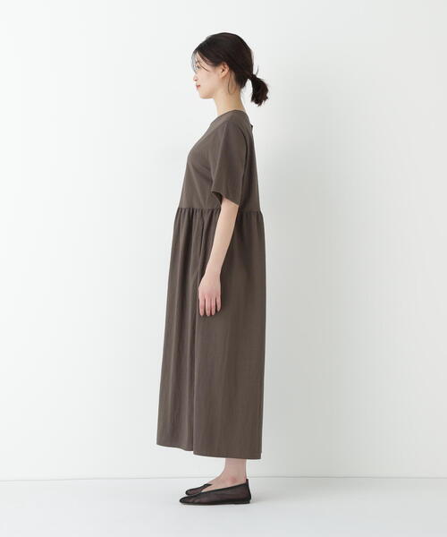 ワンピース ＲＮスムースギャザーＡラインワンピースの画像