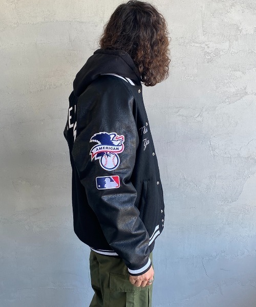 MLB」 スタジャン L ブラック レディース NEW ERA（ニューエラ 