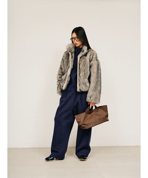 null.ボートシェイプナイロンバッグ　zozo限定ブラウン null.（ヌル） ハンドバッグ ボートシェイプナイロンバッグ : ZOZOTOWN