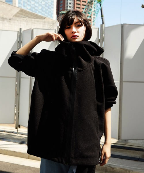 AVIE（アビィ） パーカー メルトンジャージーテントラインパーカー