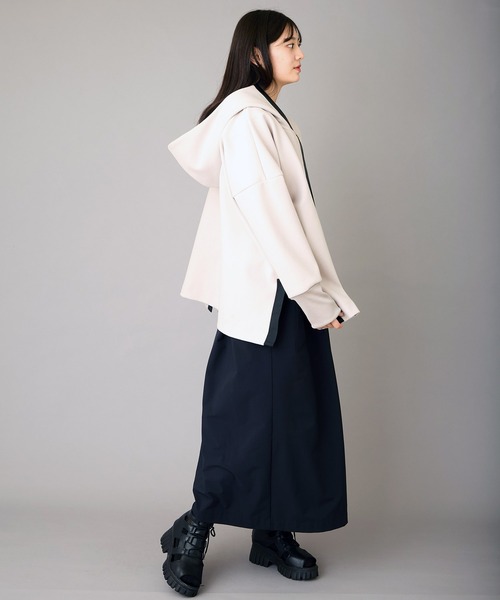 AVIE（アビィ） パーカー メルトンジャージーテントラインパーカー