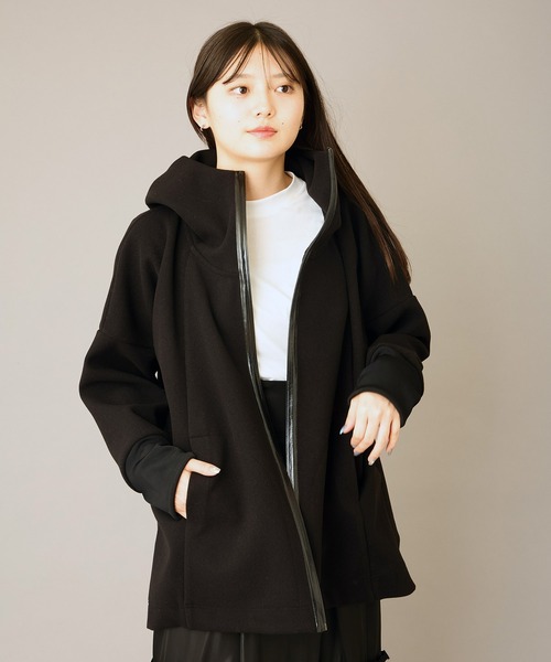 AVIE（アビィ） パーカー メルトンジャージーテントラインパーカー