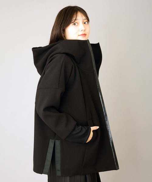 AVIE（アビィ） パーカー メルトンジャージーテントラインパーカー