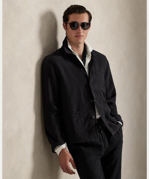 POLO by RALPH LAUREN ブラック リネン テーラードジャケット POLO by RALPH LAUREN ブラック リネン テーラードジャケット