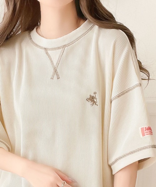 「Java」 半袖カットソー LARGE オートミール レディース
