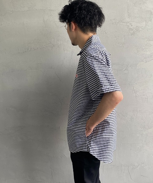 DANTON ブラック　半袖シャツ DANTON | コットン 半袖ワークシャツ SOLID MEN（シャツ
