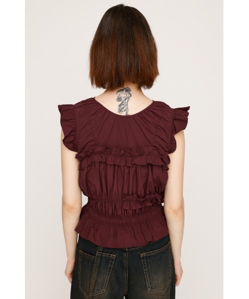 SLY ブラウス シャツ FRILL 2WAY RIBBON BL フリル 2ウェイ