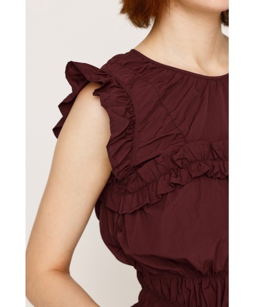 ブラウス シャツ FRILL 2WAY RIBBON BL フリル 2ウェイ リボン ブラウス 夏服 秋服 ノースリーブトップス レディース SLY ブラウス シャツ FRILL 2WAY RIBBON BL フリル 2ウェイ