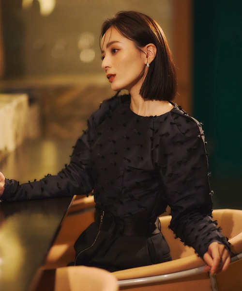 anuans 「anuans」 長袖ブラウス FREE ネイビー レディース : ZOZOTOWN  