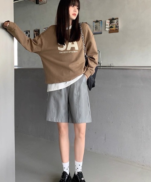 UP START パンツ 「LAMPOON」合成皮革ハーフパンツ レディース