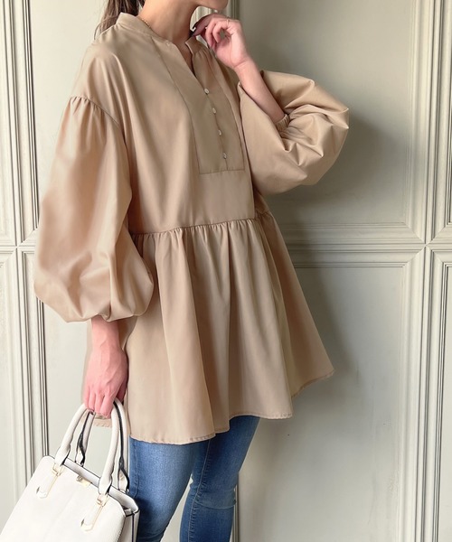 「JUNOAH」 長袖チュニック LARGE ホワイト レディース