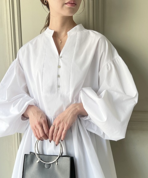 「JUNOAH」 長袖チュニック LARGE ホワイト レディース