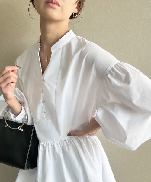 「JUNOAH」 長袖チュニック LARGE ホワイト レディース