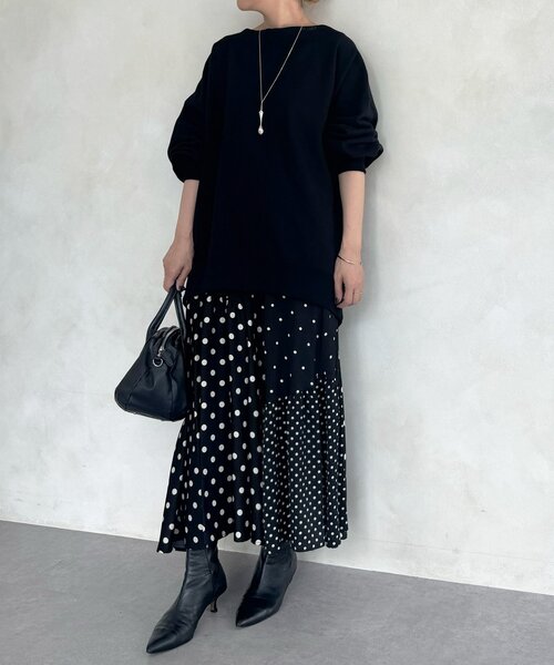 ビアズリー 黒 刺繍　定番 プルオーバー カットソー ゆったり BEARDSLEY tシャツ Ronde刺繍裏毛プルオーバー レディース