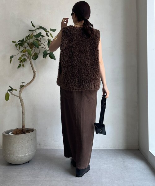 ベスト ジレ フェイクカシミヤベスト レディース GALLARDAGALANTE ベスト ジレ フェイクカシミヤベスト