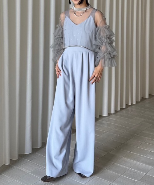 Ameri（アメリ） パーティードレス パンツドレス 2WAY BIJOU RUFFLE