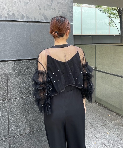 Ameri（アメリ） パンツドレス 2WAY BIJOU RUFFLE TOP SET ROMPERS