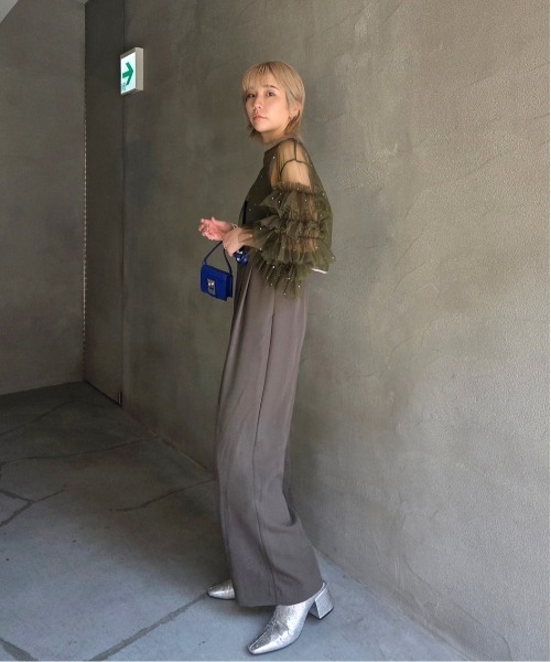 Ameri（アメリ） パンツドレス 2WAY BIJOU RUFFLE TOP SET ROMPERS