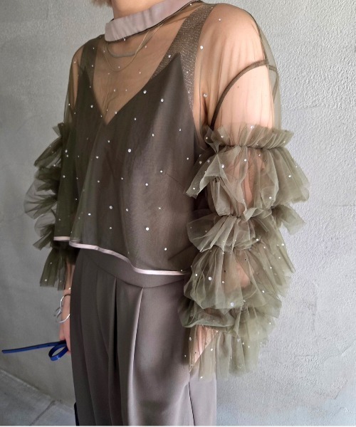 Ameri（アメリ） パンツドレス 2WAY BIJOU RUFFLE TOP SET ROMPERS