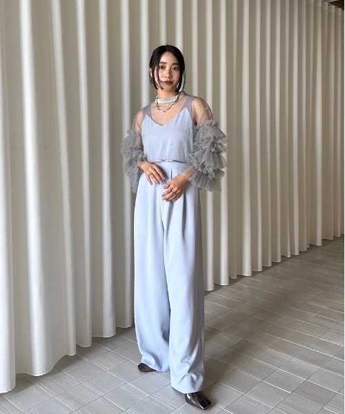 Ameri（アメリ） パンツドレス 2WAY BIJOU RUFFLE TOP SET ROMPERS