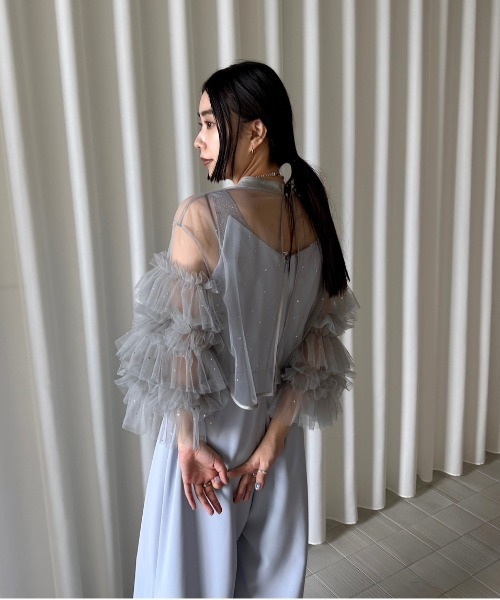 Ameri（アメリ） パンツドレス 2WAY BIJOU RUFFLE TOP SET ROMPERS