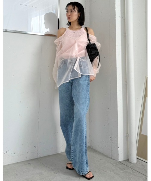 「FRAY I.D」 加工デニムパンツ 0 ライトブルー レディース