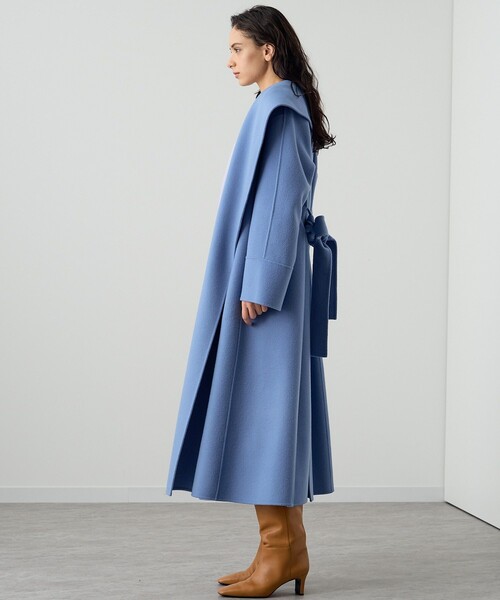 ANAYIフード付きライトブルーコート ANAYI（アナイ） コート 38 ブルー レディース : ZOZOTOWN Yahoo!店