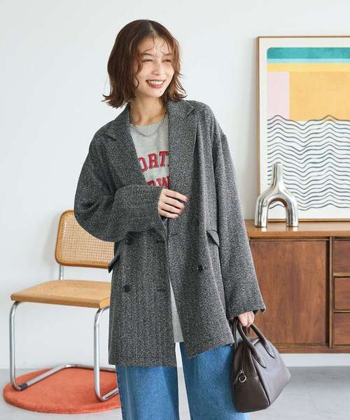 【美品】GALLARDAGALANTE MOONツイードオーバージャケット GALLARDAGALANTE MOONツイードオーバージャケット GALLARDAGALANTE（ガ