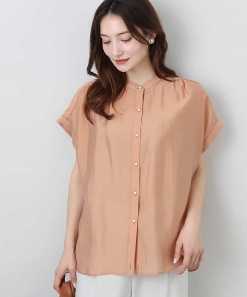 「MK MICHEL KLEIN」 半袖ブラウス 38 パープル系その他 レディース_画像2