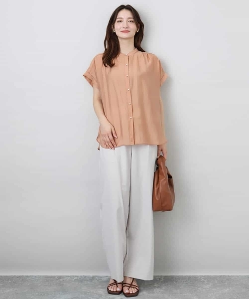 「MK MICHEL KLEIN」 半袖ブラウス 38 パープル系その他 レディース_画像3