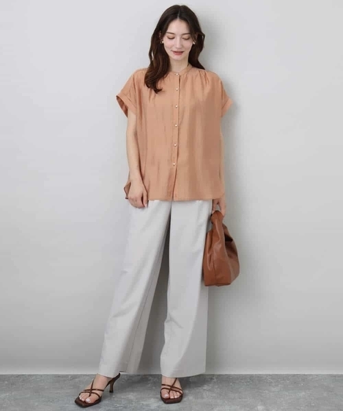 「MK MICHEL KLEIN」 半袖ブラウス 38 パープル系その他 レディース_画像4