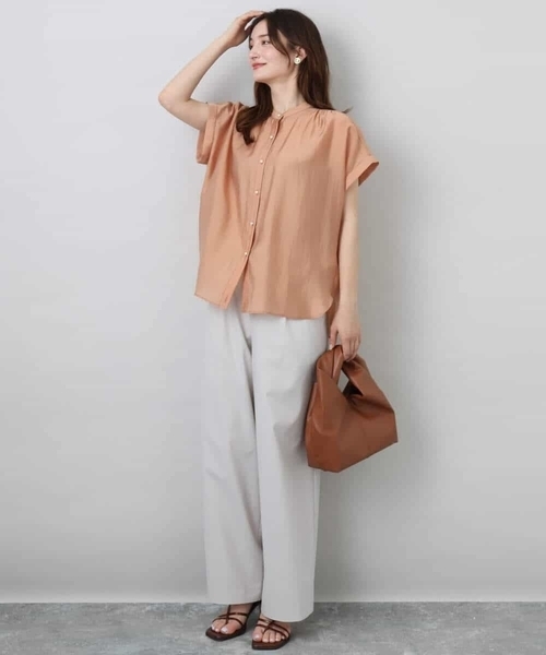 「MK MICHEL KLEIN」 半袖ブラウス 38 パープル系その他 レディース_画像5