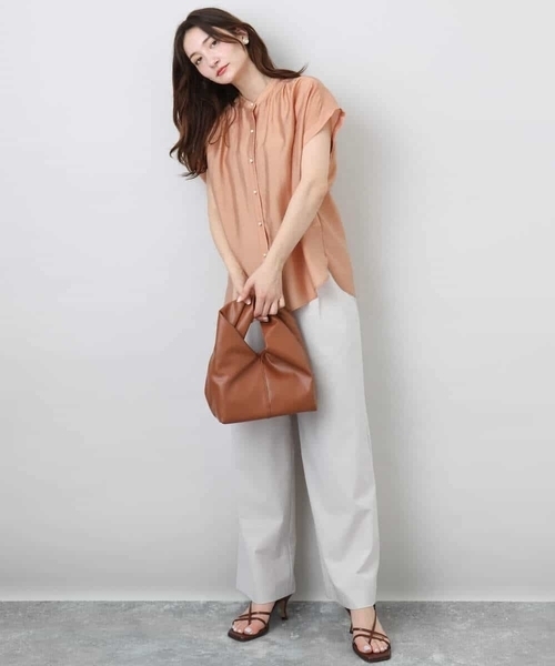 「MK MICHEL KLEIN」 半袖ブラウス 38 パープル系その他 レディース_画像6