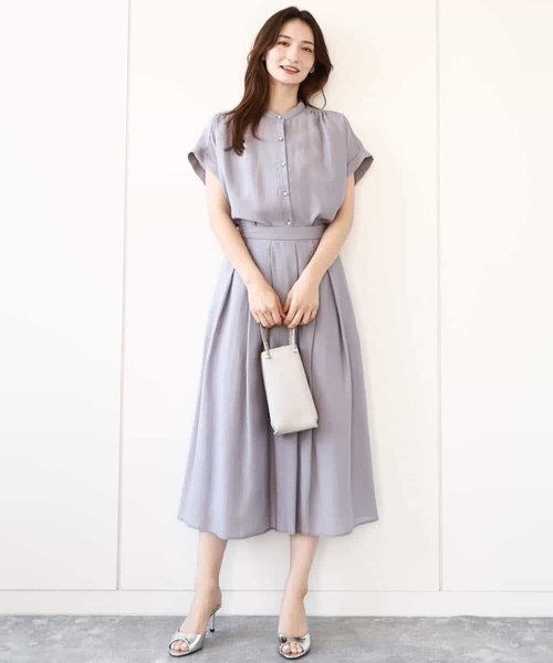 「MK MICHEL KLEIN」 半袖ブラウス 38 パープル系その他 レディース_画像8