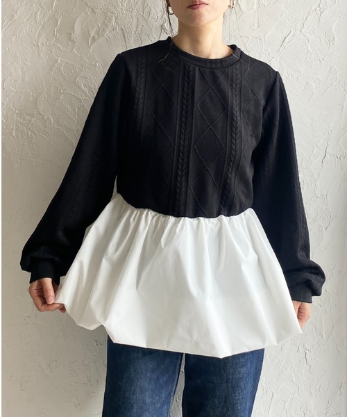 sheller  シェリエ　ドッキングペプラムトップス　スウェットトップス シェリエ sheller ペプラムトップス｜Yahoo!フリマ（旧PayPayフリマ）