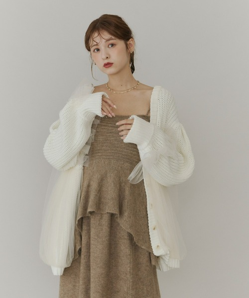 Olu.（オルドット） エアリーペプラムニットビスチェ「セットアップ