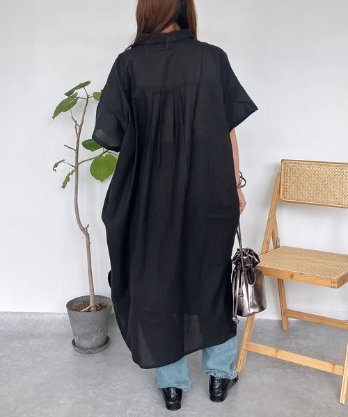 「AS KNOW AS plus」 シャツワンピース FREE カーキ レディース_画像9