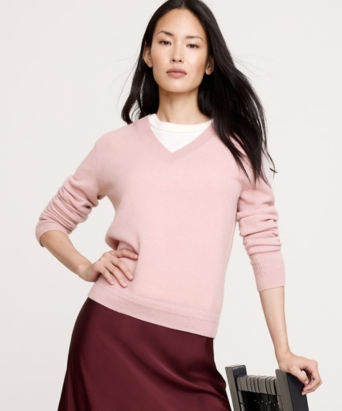 ニット セーター ライトウェイト カシミヤ Vネックセーター レディース