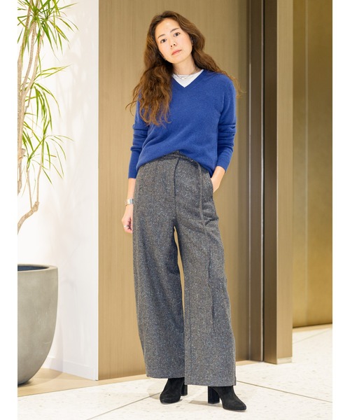 ニット セーター ライトウェイト カシミヤ Vネックセーター レディース