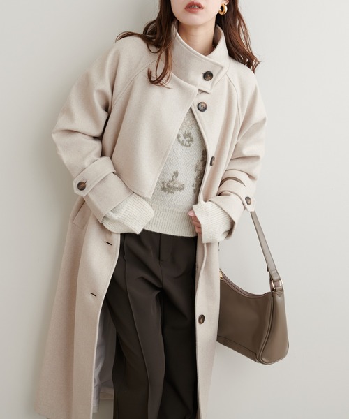 natural couture ステンカラーコート コート 「ZOZO限定」ニットモッサ