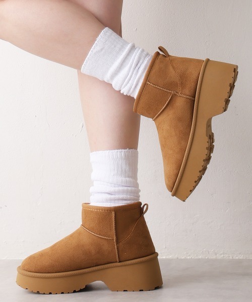 DEMETER（デメテル） ブーツ 厚底 デザインソール ボリュームファー