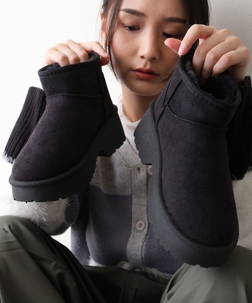 DEMETER（デメテル） ブーツ 厚底 デザインソール ボリュームファー