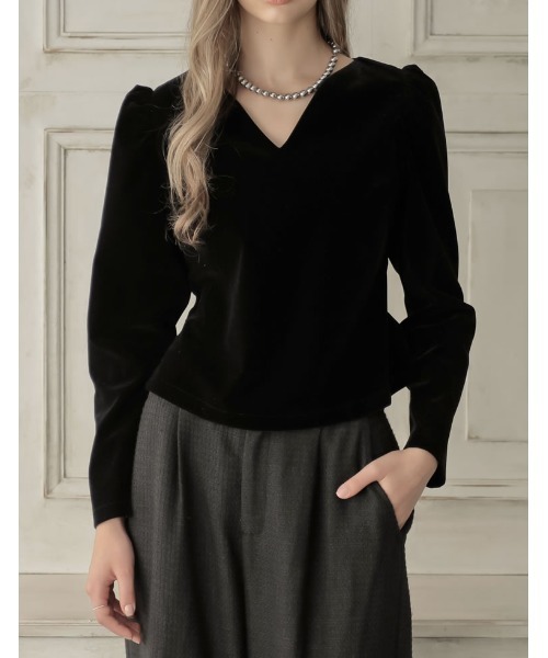 MEER. ベロアトップス 未使用品 ブラック MEISM（ミズム） tシャツ 「MEISM by Re:EDIT」「2025AW PRE ORDER