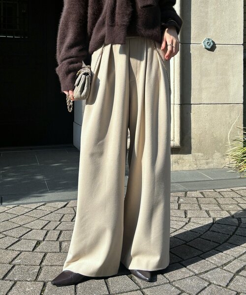 DouDou（ドゥドゥ） パンツ ウォームタックワイドパンツ レディース