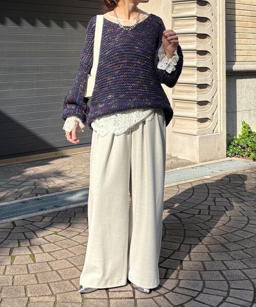 DouDou パンツ ウォームタックワイドパンツ レディース : ZOZOTOWN