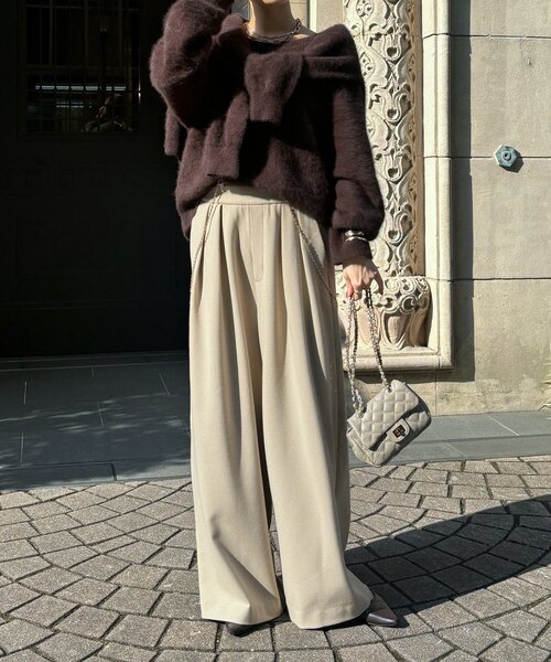 DouDou（ドゥドゥ） パンツ ウォームタックワイドパンツ レディース