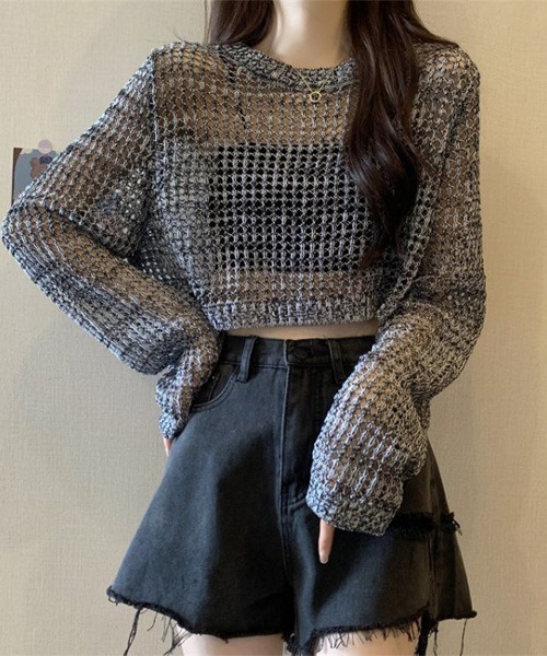 「SONA」 長袖ニット FREE ホワイト レディース_画像6